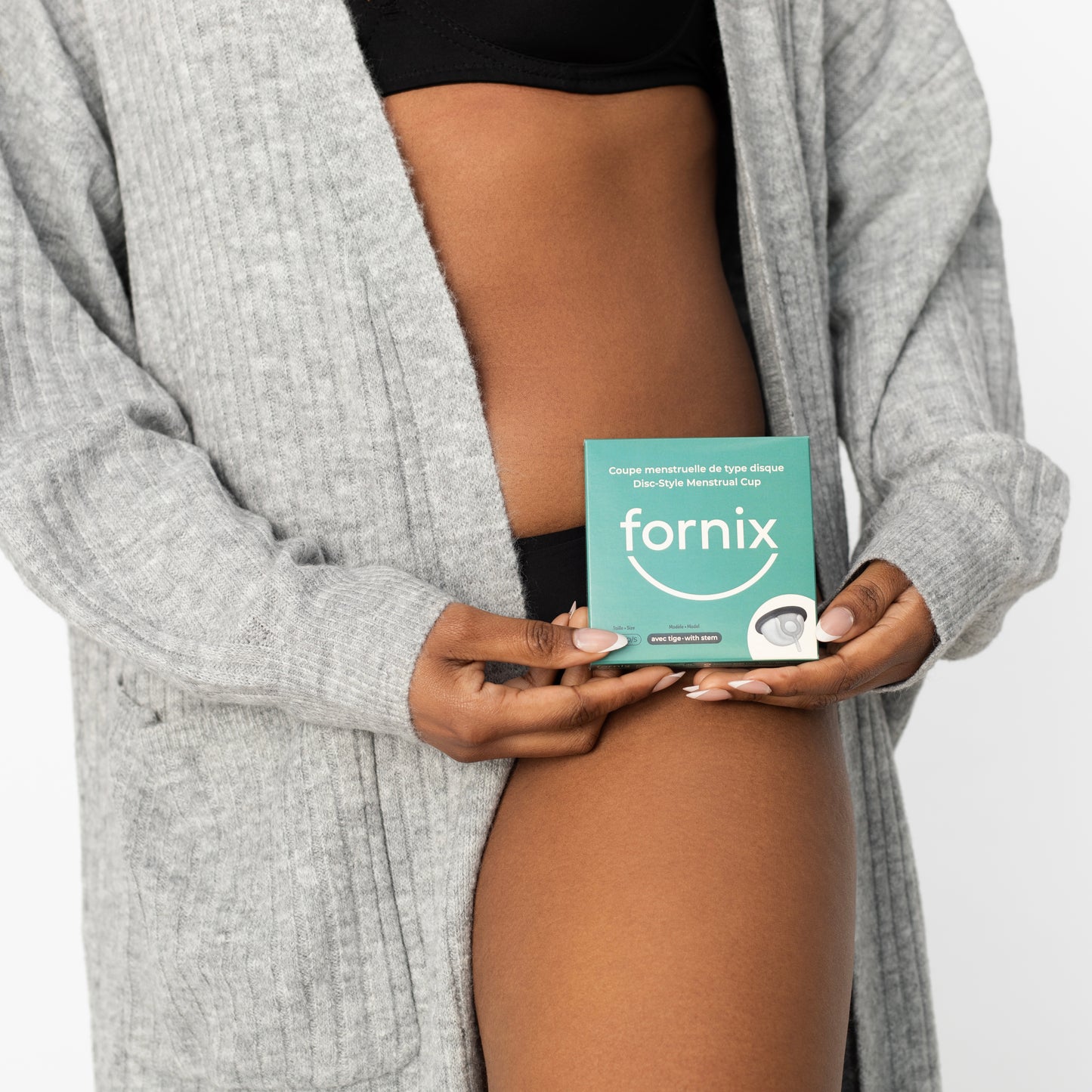 Coupe menstruelle de type disque Fornix avec tige