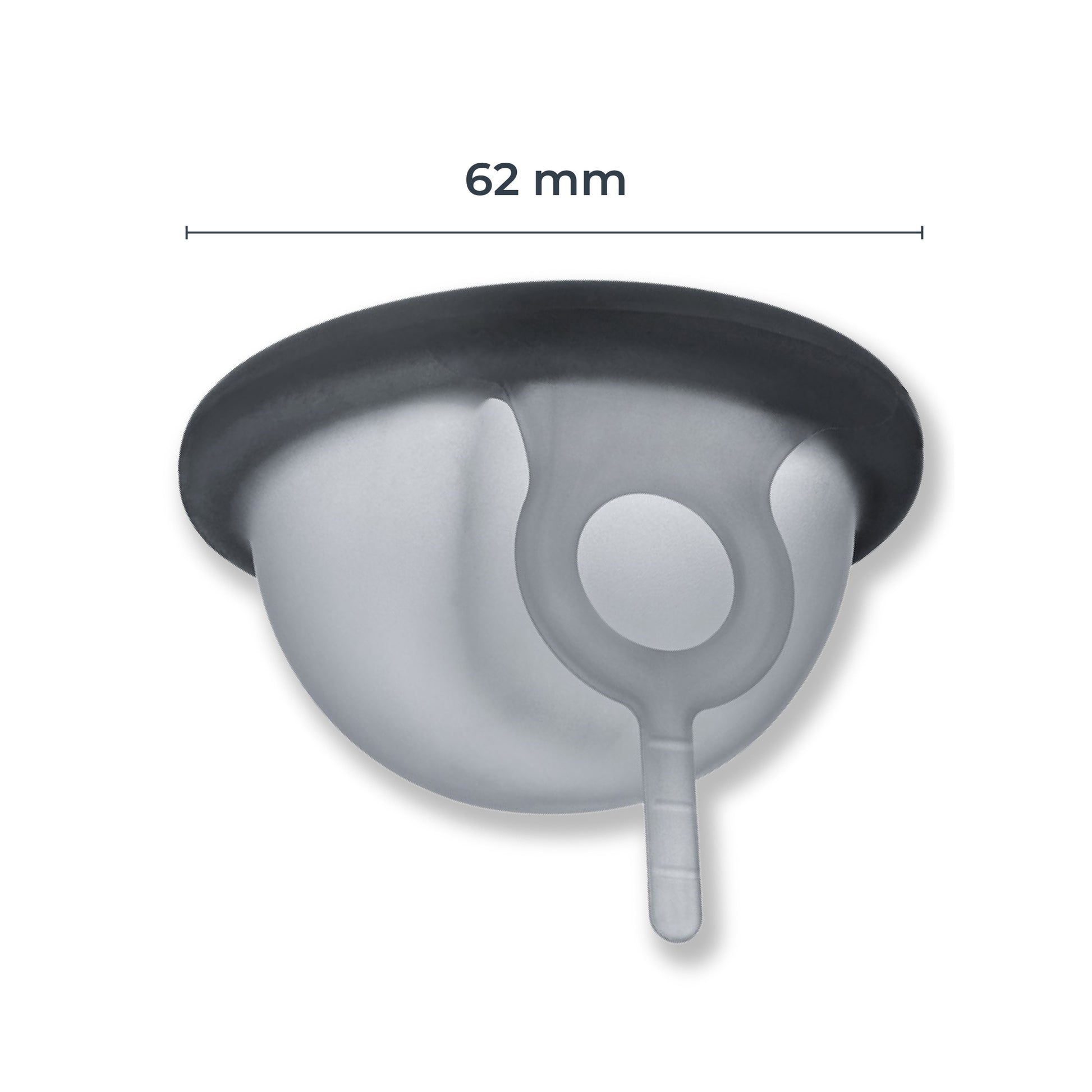 Coupe menstruelle réutilisable de type disque Fornix avec tige pour personnes menstruées de 62 mm de diamètre
